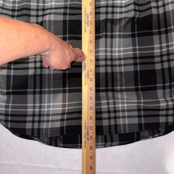 Columbia Purdue University Sportswear Long Sleeve black gray Plaid Flannel Shirt - Picture 7 of 9